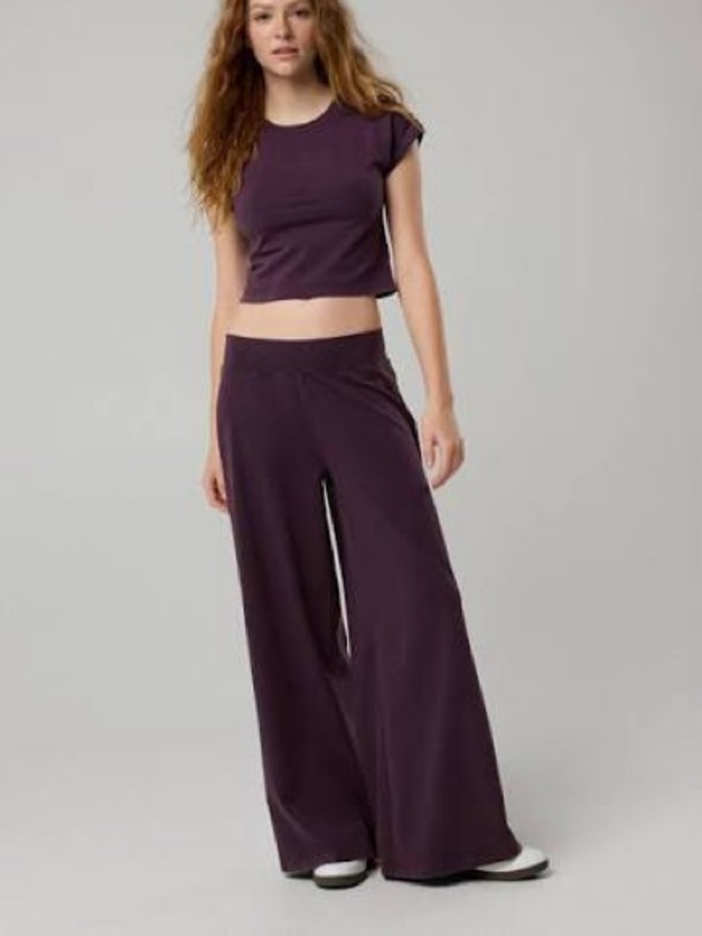 Aerie OG Wide Leg Cotton pants plum
